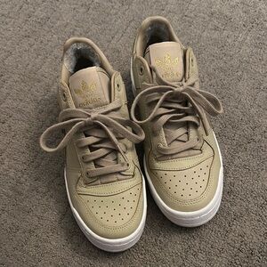 Adidas Beige Sneakers with Gold Logo